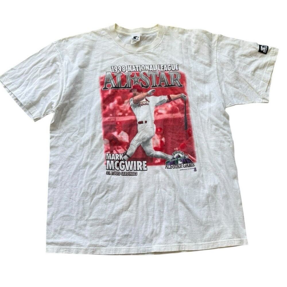 Vtg 1998 Starter Mark McGwire St Louis Cardinals All Star Game T-Shirt Men XL